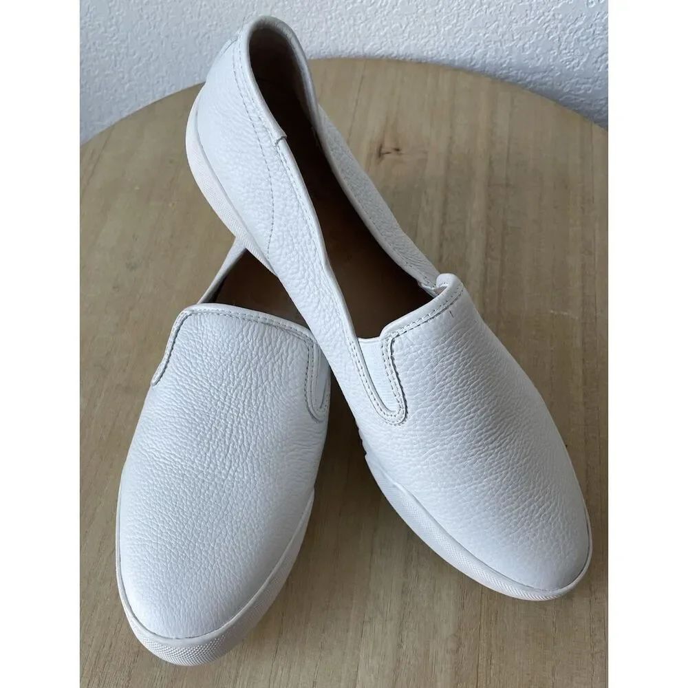 New Frye Mia White Tumbled Leather Slip on Shoe Sneaker Size 10 - Picture 6 of 7